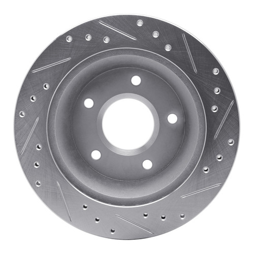 R1 84-87 Chevrolet Corvette Front Left Drilled & Slotted Silver Brake Rotor