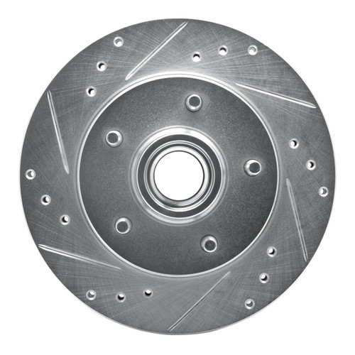 R1 79-81 Buick Century Front Left Drilled & Slotted Silver Brake Rotor