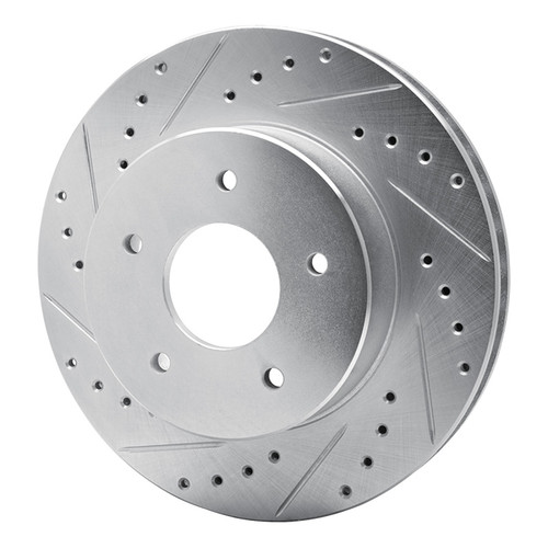 R1 63-82 Chevrolet Corvette Front Left Drilled & Slotted Silver Brake Rotor