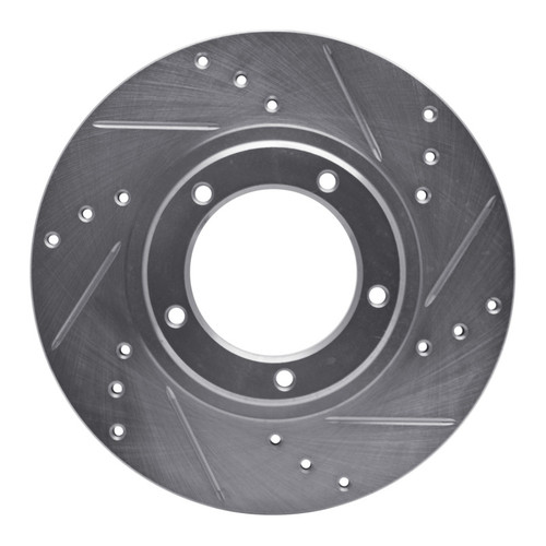 R1 95-04 Toyota Tacoma Front Right Drilled & Slotted Silver Brake Rotor