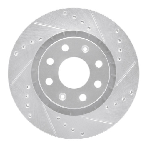 R1 04-17 Chevrolet AVEO (USA/Canada) Front Right Drilled & Slotted Silver Brake Rotor