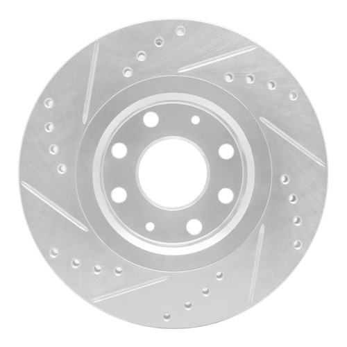 R1 04-17 Chevrolet AVEO (USA/Canada) Front Right Drilled & Slotted Silver Brake Rotor