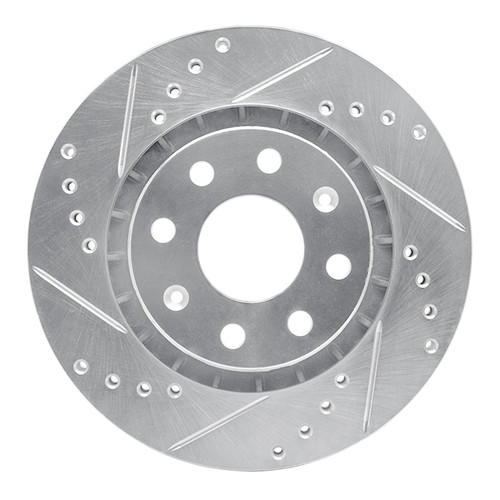 R1 04-17 Chevrolet AVEO (USA/Canada) Front Left Drilled & Slotted Silver Brake Rotor