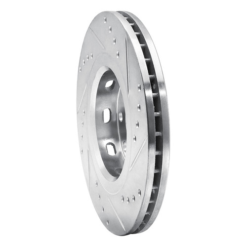 R1 04-17 Chevrolet AVEO (USA/Canada) Front Left Drilled & Slotted Silver Brake Rotor
