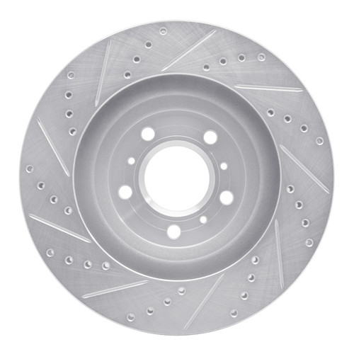 R1 06-16 Buick Lucerne Front Right Drilled & Slotted Silver Brake Rotor