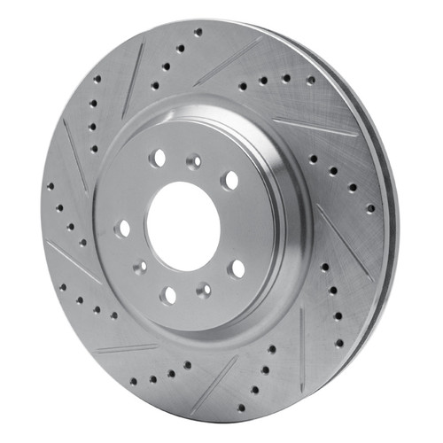 R1 06-16 Buick Allure Front Left Drilled & Slotted Silver Brake Rotor