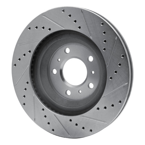 R1 06-16 Buick Allure Front Left Drilled & Slotted Silver Brake Rotor