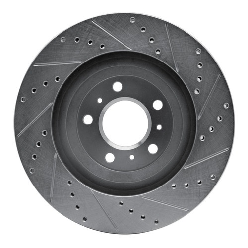 R1 06-16 Buick Allure Front Left Drilled & Slotted Silver Brake Rotor