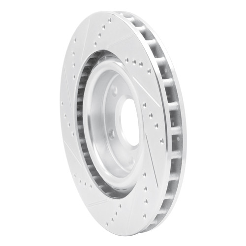 R1 05-13 Cadillac XLR Front Right Drilled & Slotted Silver Brake Rotor