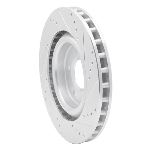 R1 05-13 Cadillac XLR Front Left Drilled & Slotted Silver Brake Rotor