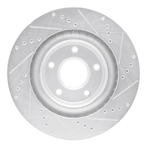 R1 05-13 Cadillac XLR Front Left Drilled & Slotted Silver Brake Rotor