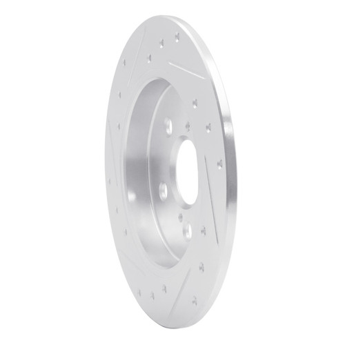 R1 09-24 Lexus CT200H Rear Right Drilled & Slotted Silver Brake Rotor