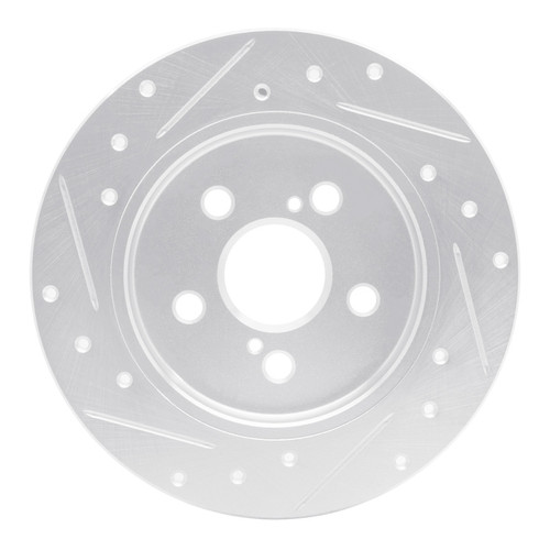 R1 09-24 Lexus CT200H Rear Right Drilled & Slotted Silver Brake Rotor