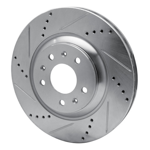 R1 04-08 Cadillac CTS Front Left Drilled & Slotted Silver Brake Rotor