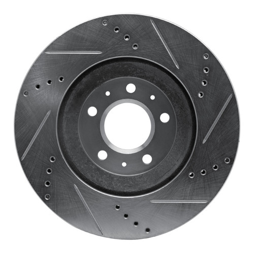 R1 04-08 Cadillac CTS Front Left Drilled & Slotted Silver Brake Rotor