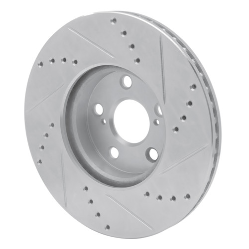 R1 08-19 Pontiac Vibe Front Left Drilled & Slotted Silver Brake Rotor