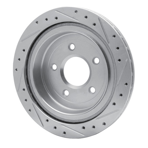 R1 97-13 Cadillac XLR Rear Left Drilled & Slotted Silver Brake Rotor