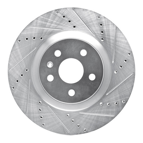 R1 09-17 Buick Regal Front Right Drilled & Slotted Silver Brake Rotor