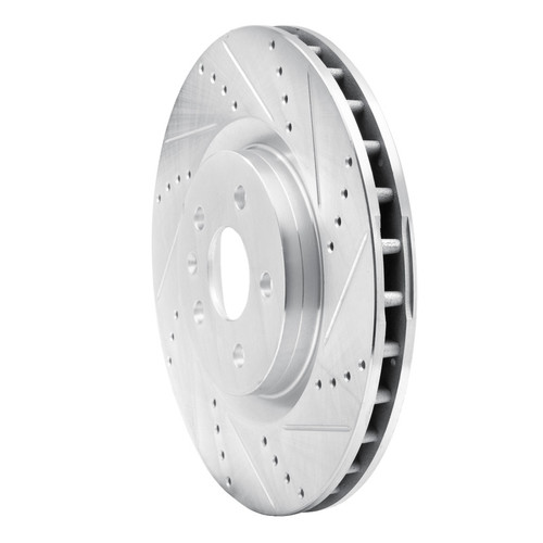 R1 09-17 Buick Regal Front Right Drilled & Slotted Silver Brake Rotor