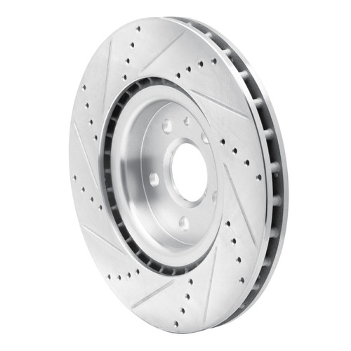 R1 09-17 Buick Regal Front Right Drilled & Slotted Silver Brake Rotor