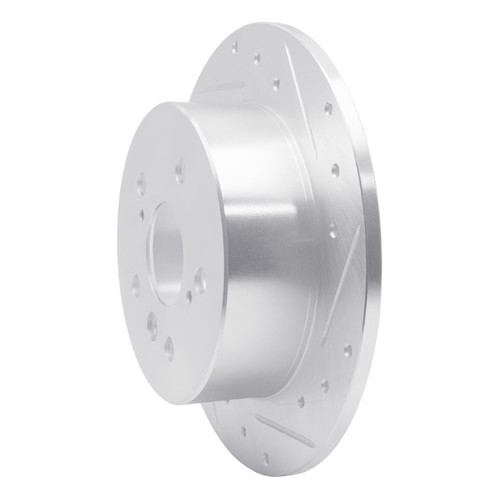 R1 07-12 Lexus ES350 Rear Right Drilled & Slotted Silver Brake Rotor