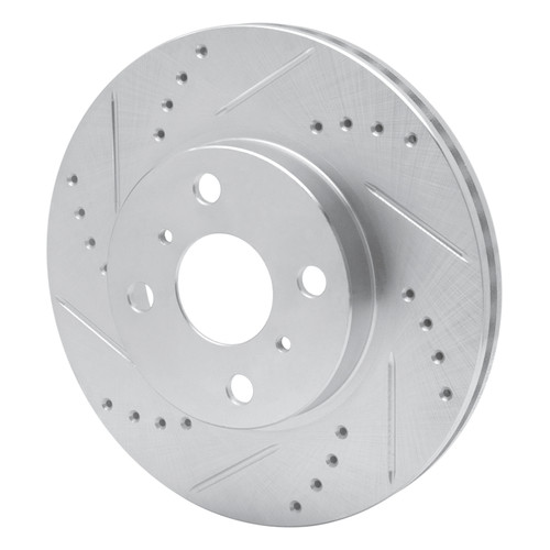 R1 06-19 Scion IQ Front Left Drilled & Slotted Silver Brake Rotor