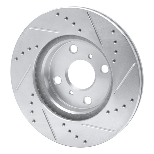 R1 06-19 Scion IQ Front Left Drilled & Slotted Silver Brake Rotor