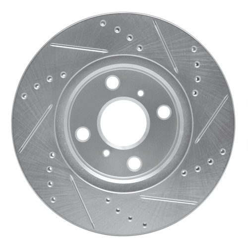 R1 06-19 Scion IQ Front Left Drilled & Slotted Silver Brake Rotor
