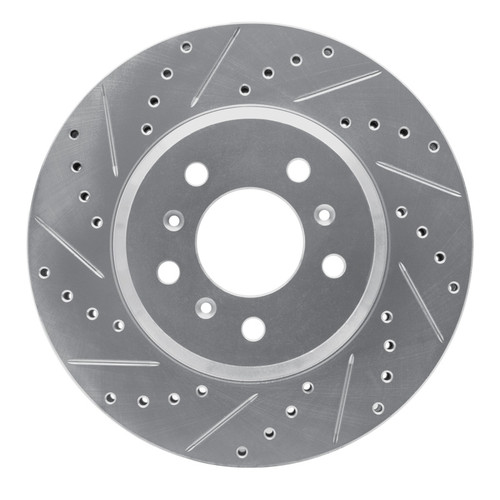 R1 06-16 Buick Lucerne Front Left Drilled & Slotted Silver Brake Rotor