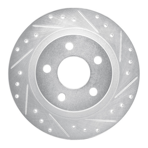 R1 98-05 Buick Park Avenue Rear Right Drilled & Slotted Silver Brake Rotor
