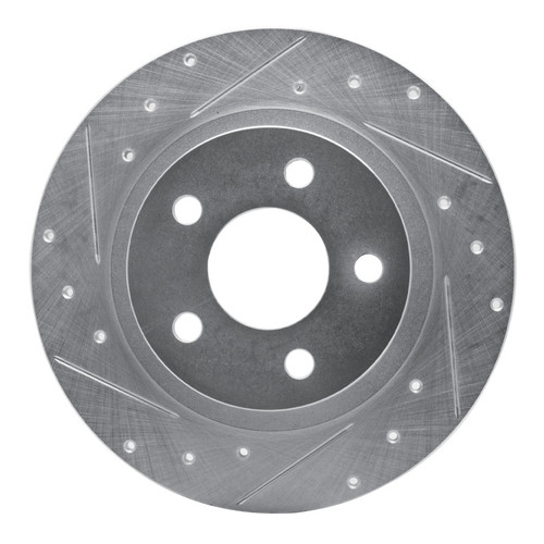 R1 98-05 Buick Park Avenue Rear Left Drilled & Slotted Silver Brake Rotor