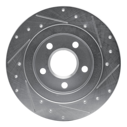 R1 98-05 Buick Park Avenue Rear Left Drilled & Slotted Silver Brake Rotor