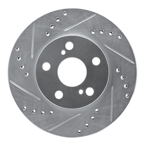 R1 04-09 Toyota Prius Front Left Drilled & Slotted Silver Brake Rotor