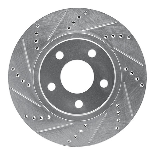 R1 97-05 Buick Park Avenue Front Left Drilled & Slotted Silver Brake Rotor
