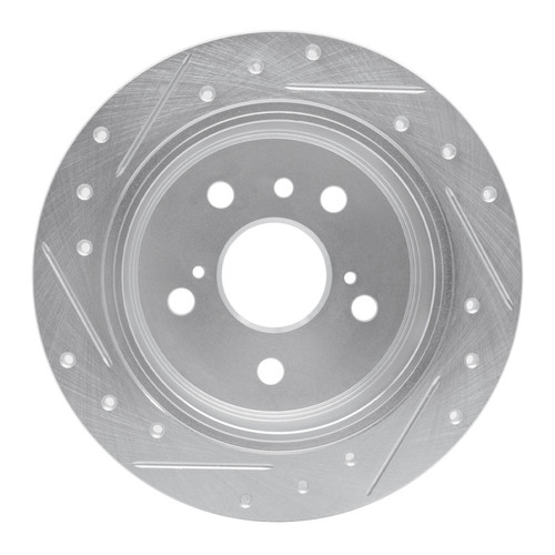 R1 02-08 Lexus ES330 Rear Right Drilled & Slotted Silver Brake Rotor