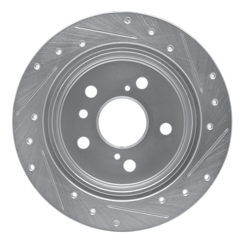 R1 02-08 Lexus ES300 Rear Left Drilled & Slotted Silver Brake Rotor