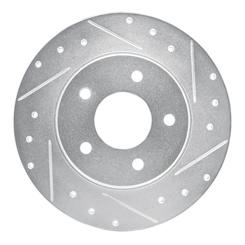 R1 94-99 Buick Regal Rear Right Drilled & Slotted Silver Brake Rotor