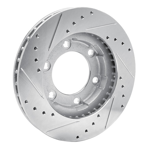R1 71-91 Chevrolet Blazer Front Right Drilled & Slotted Silver Brake Rotor