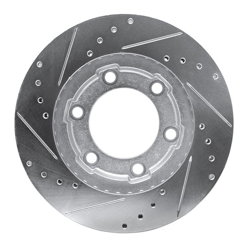 R1 71-91 Chevrolet Blazer Front Right Drilled & Slotted Silver Brake Rotor