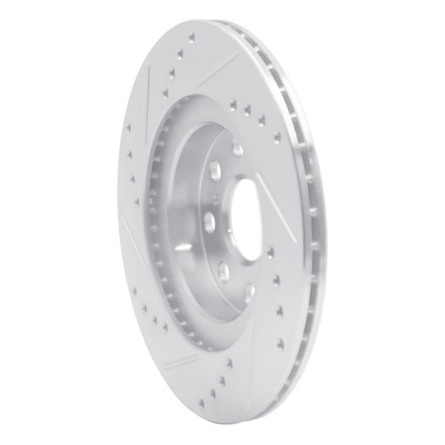 R1 00-05 Toyota MR2 Spyder Rear Right Drilled & Slotted Silver Brake Rotor