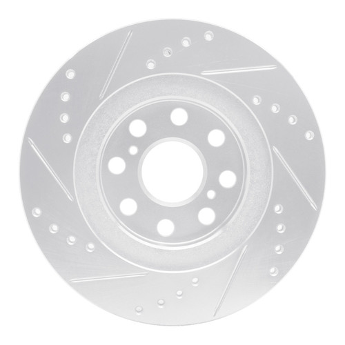 R1 00-05 Toyota MR2 Spyder Rear Right Drilled & Slotted Silver Brake Rotor