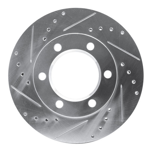 R1 71-91 Chevrolet V10 & V1500 Suburban Front Left Drilled & Slotted Silver Brake Rotor