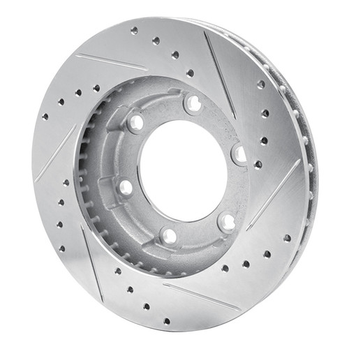 R1 71-91 Chevrolet V10 & V1500 Suburban Front Left Drilled & Slotted Silver Brake Rotor