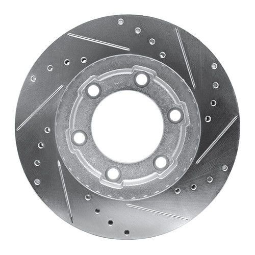 R1 71-91 Chevrolet V10 & V1500 Suburban Front Left Drilled & Slotted Silver Brake Rotor