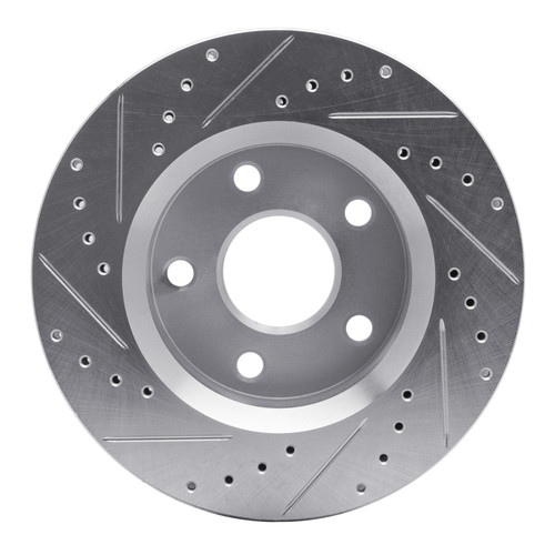 R1 07-18 Jeep Wrangler Front Right Drilled & Slotted Silver Brake Rotor