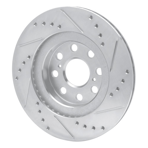 R1 00-05 Toyota MR2 Spyder Rear Left Drilled & Slotted Silver Brake Rotor