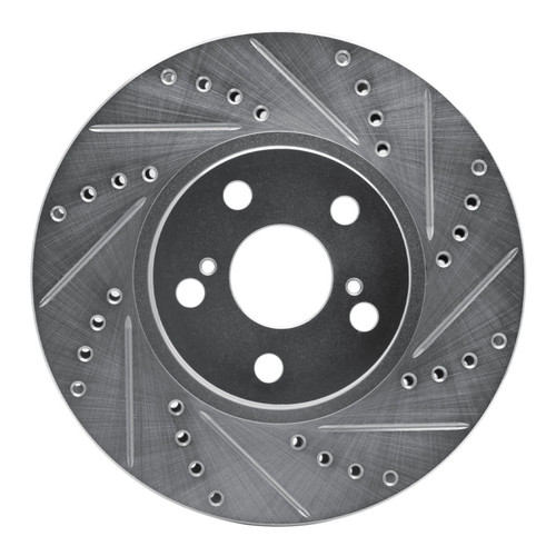 R1 00-10 Pontiac Vibe Front Right Drilled & Slotted Silver Brake Rotor