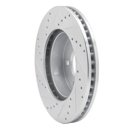 R1 02-07 Jeep Liberty Front Right Drilled & Slotted Silver Brake Rotor