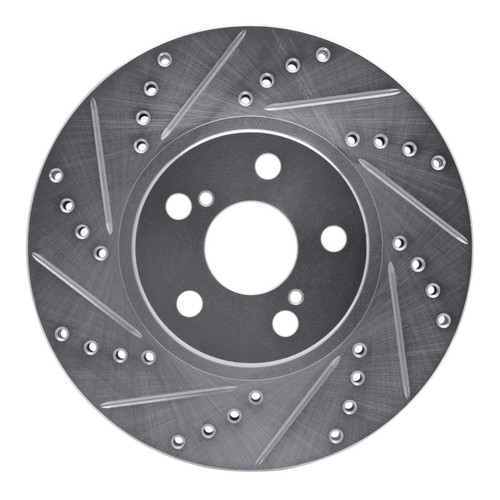 R1 00-10 Pontiac Vibe Front Left Drilled & Slotted Silver Brake Rotor