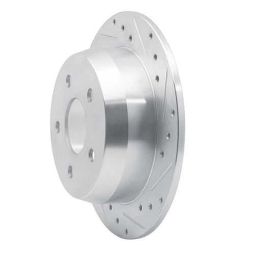 R1 99-04 Jeep Grand Cherokee Rear Right Drilled & Slotted Silver Brake Rotor